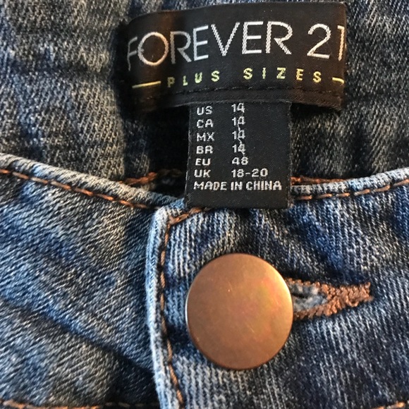 Sz 14 Forever 21 Distressed Skinny Jeans - Picture 2 of 4